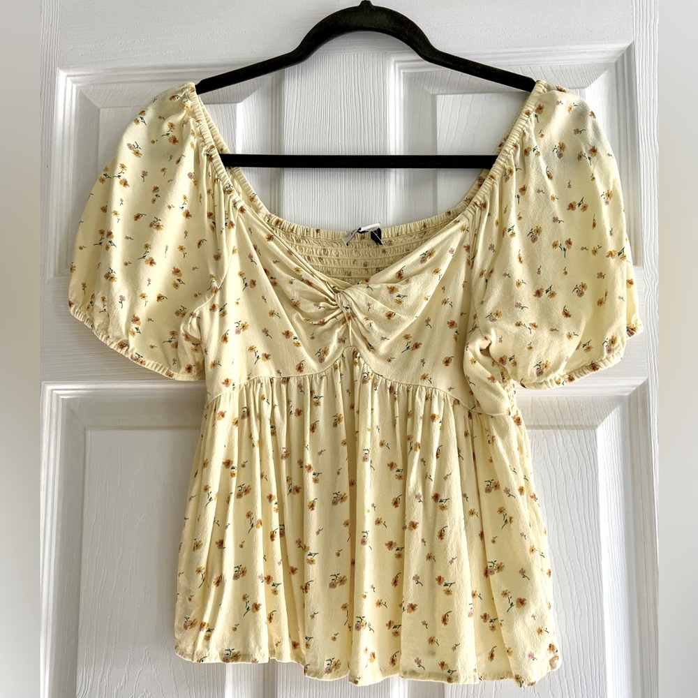 American Eagle Knot Front Babydoll Top (Size Small)